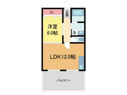 苦楽園エコーハイツ(1LDK/3階)の間取り写真