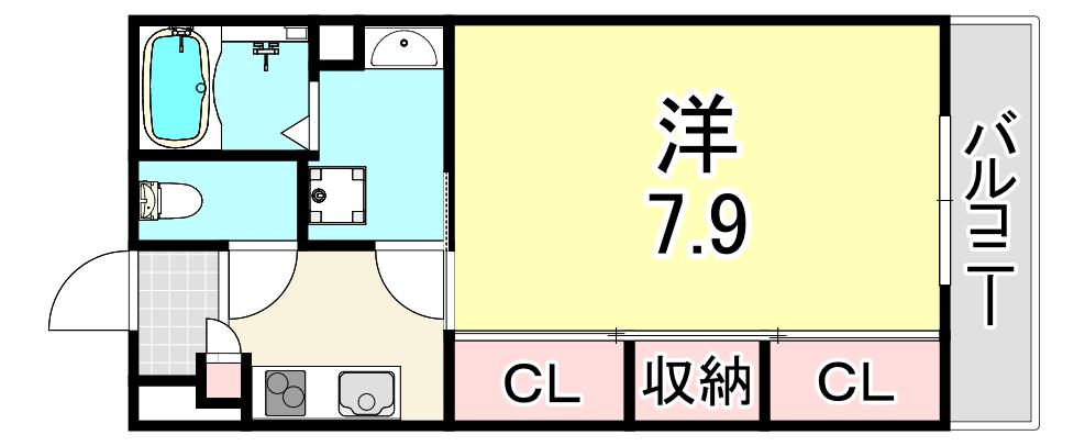 リブリ・門戸厄神(1K/3階)の間取り写真