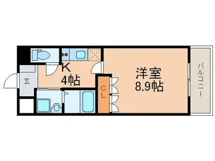 プレジール(1K/2階)の間取り写真