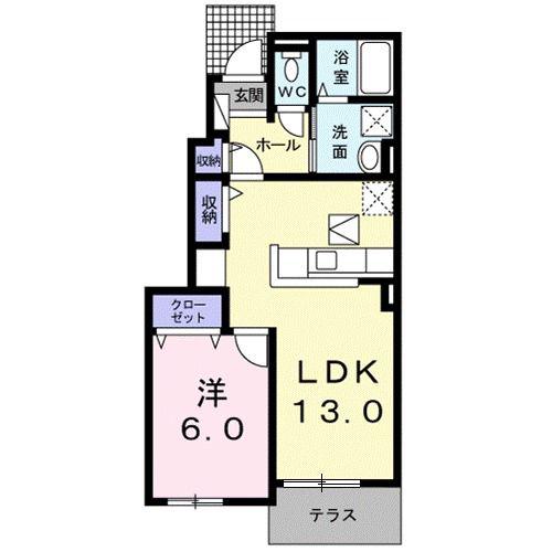 ディオーネ・ジ・エータ甲南(1LDK/1階)の間取り写真