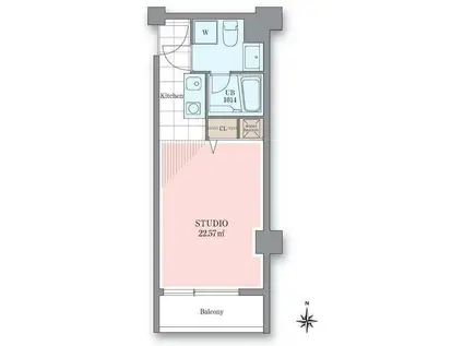 ホテル&レジデンス六本木(ワンルーム/11階)の間取り写真