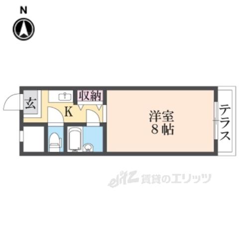 メゾン大和東生駒(1K/1階)の間取り写真