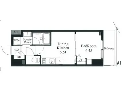 ラティエラ秋葉原(1DK/12階)の間取り写真