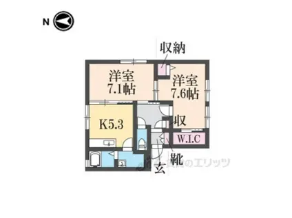 サニーハイツ・サチA(2K/1階)の間取り写真