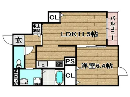 フォルモーント(1LDK/3階)の間取り写真