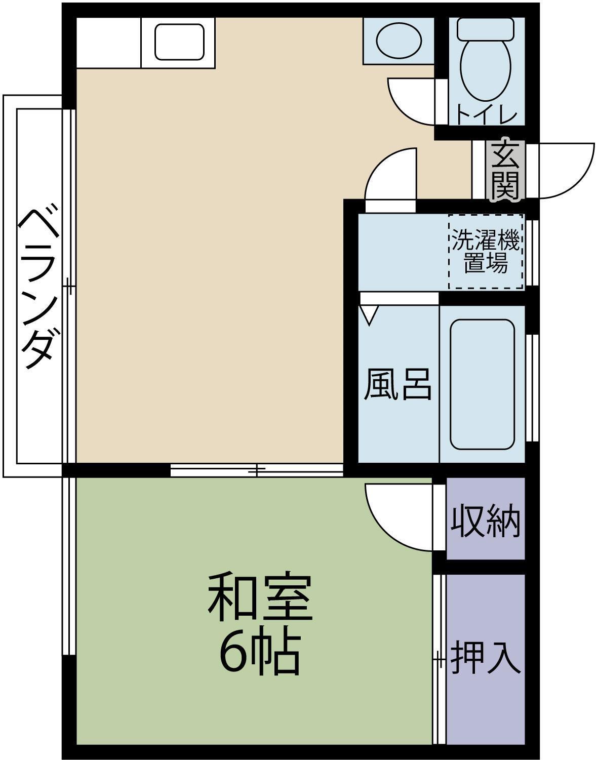 ジュネス諏訪(1LDK/2階)の間取り写真