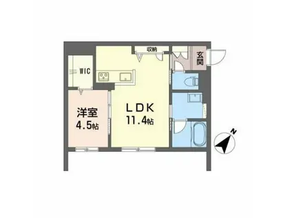 GENTEEL(1LDK/1階)の間取り写真