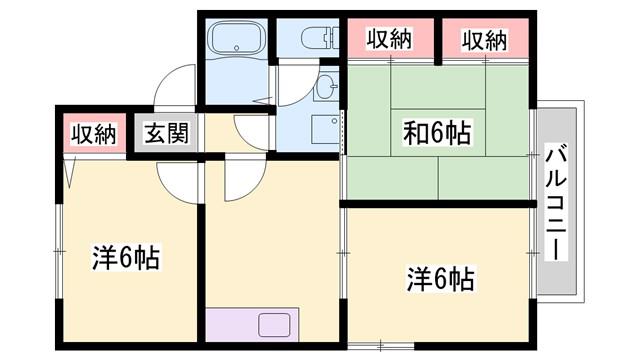 DFLATS宝殿(3DK/2階)の間取り写真