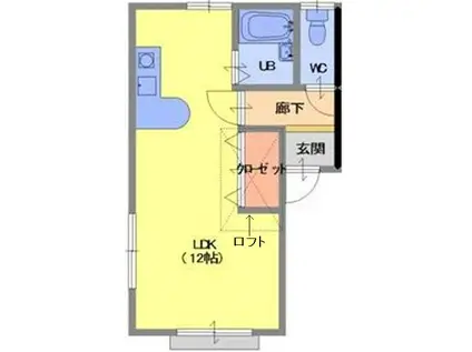 サンハウスつばくろ(ワンルーム/1階)の間取り写真