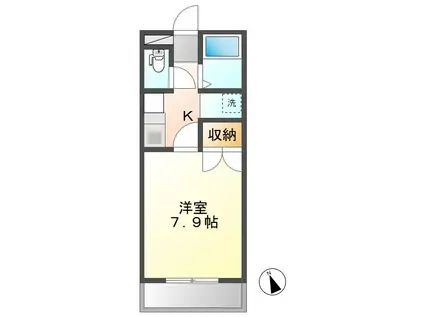 ハイツアクエリアス(1K/1階)の間取り写真