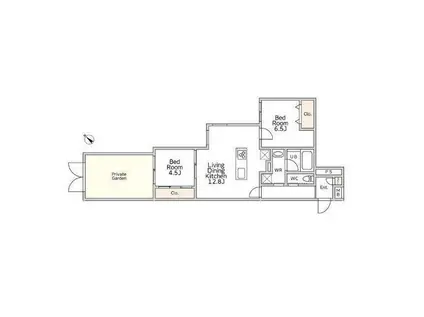 ピノタージュ日吉本町(2LDK/1階)の間取り写真