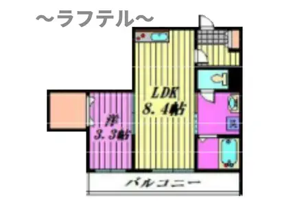 MARKS狭山(1LDK/2階)の間取り写真