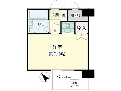 ヴェラハイツ鶴見(ワンルーム/3階)の間取り写真