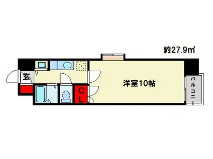 ピュア春日公園(1K/5階)の間取り写真