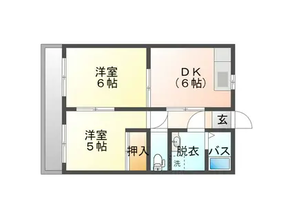 マリンアベニュー新生(2DK/3階)の間取り写真