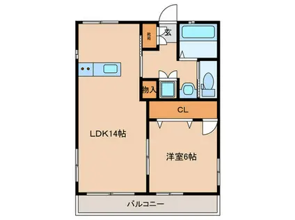 ジュエル原(1LDK/2階)の間取り写真