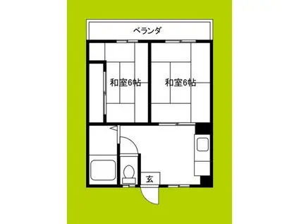 ハイツ幸之苑(2DK/4階)の間取り写真