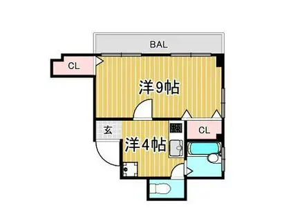 VISUAL I(1K/2階)の間取り写真