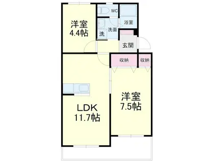 サンテラス大村I(2LDK/3階)の間取り写真