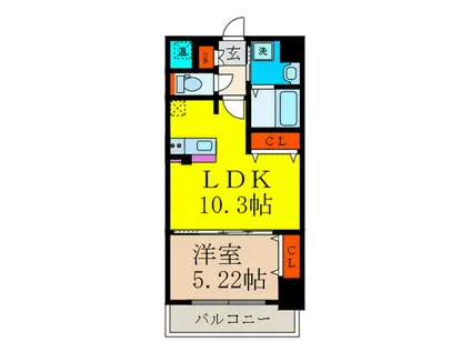 シャルマン(1LDK/8階)の間取り写真