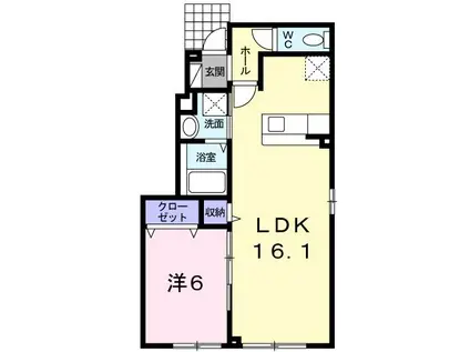 ノース SEE ONE(1LDK/1階)の間取り写真