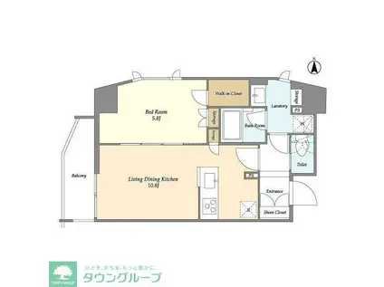 CASSIA上野入谷(1LDK/3階)の間取り写真