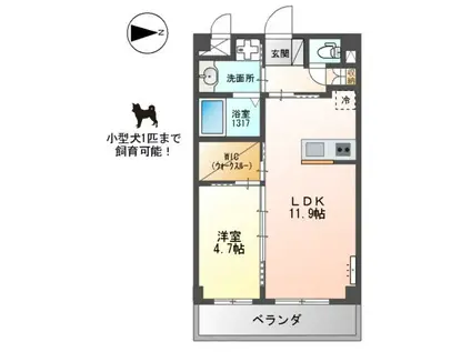 RIKI RESIDENCE(1LDK/1階)の間取り写真