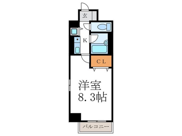 アクシルコート堀川今出川(1K/9階)の間取り写真