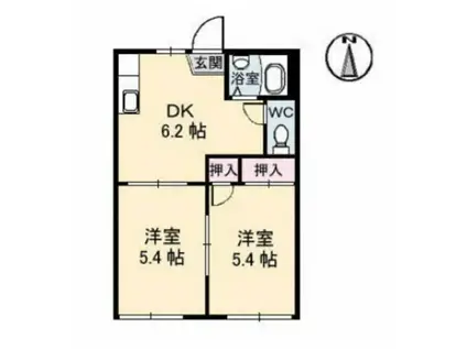 フォレシス下中野(1K/5階)の間取り写真