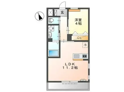 プランドール横濱(1LDK/1階)の間取り写真