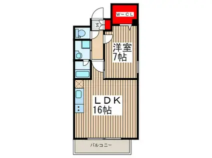ベルフォート(1LDK/2階)の間取り写真