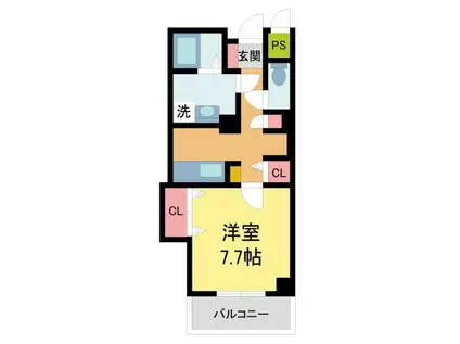 ラウレア逆瀬川(1K/4階)の間取り写真