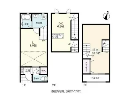 ロワイヤルアイランド長神田III(1LDK/1階)の間取り写真