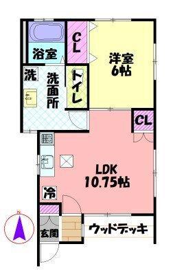 インターパークメゾン(1LDK/1階)の間取り写真