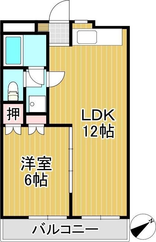グレースマンション櫛原(1LDK/3階)の間取り写真
