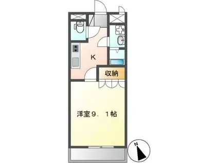 ハート・ピュア宇和田(1K/1階)の間取り写真