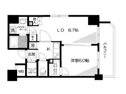 日神デュオステージ中野坂上NEXT(1LDK/8階)の間取り写真