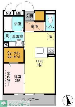 ヴィルクレール I(1LDK/3階)の間取り写真