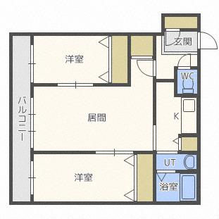 ピノグローブ伏見(2LDK/4階)の間取り写真