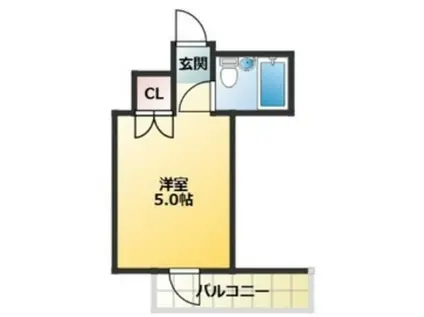 アクアステージ(ワンルーム/3階)の間取り写真