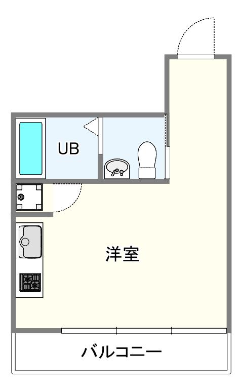 佐藤ビル(ワンルーム/3階)の間取り写真