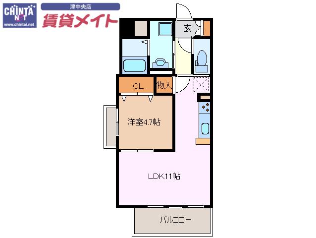 MS FIORE(1LDK/2階)の間取り写真