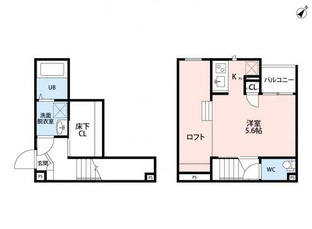 CB北本グランツ(1K/1階)の間取り写真
