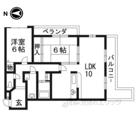 HILL TOP(2LDK/3階)の間取り写真