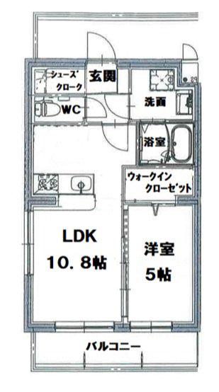 ルシュマン・ボヌール(1LDK/3階)の間取り写真