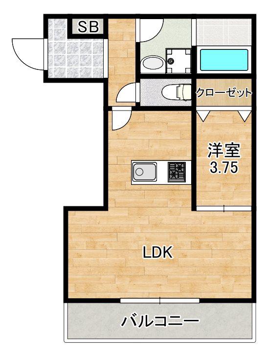 フェリーチェ泉大津(1LDK/2階)の間取り写真