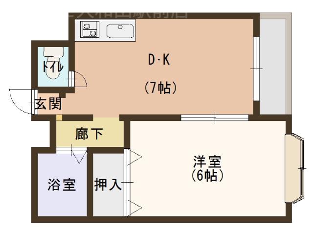サンシャイン大池(1DK/3階)の間取り写真