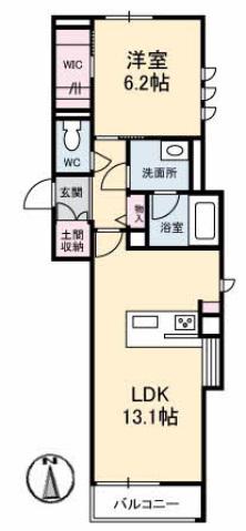 クレストヴェールVI(1LDK/2階)の間取り写真