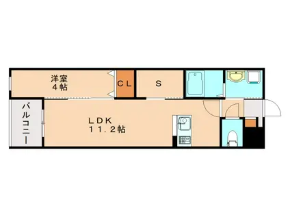 CUBE SUCRE内橋(1LDK/5階)の間取り写真