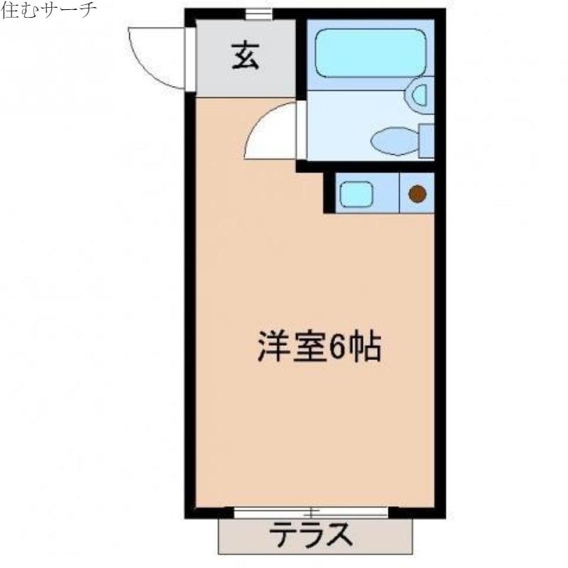 FLAT9(ワンルーム/1階)の間取り写真